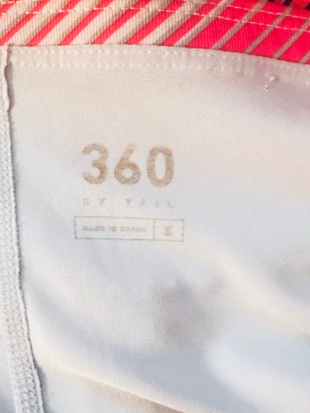 360 ~ Pink and White Athletic Geometric Striped Tennis Skirt/Skort - Picture 3 of 8